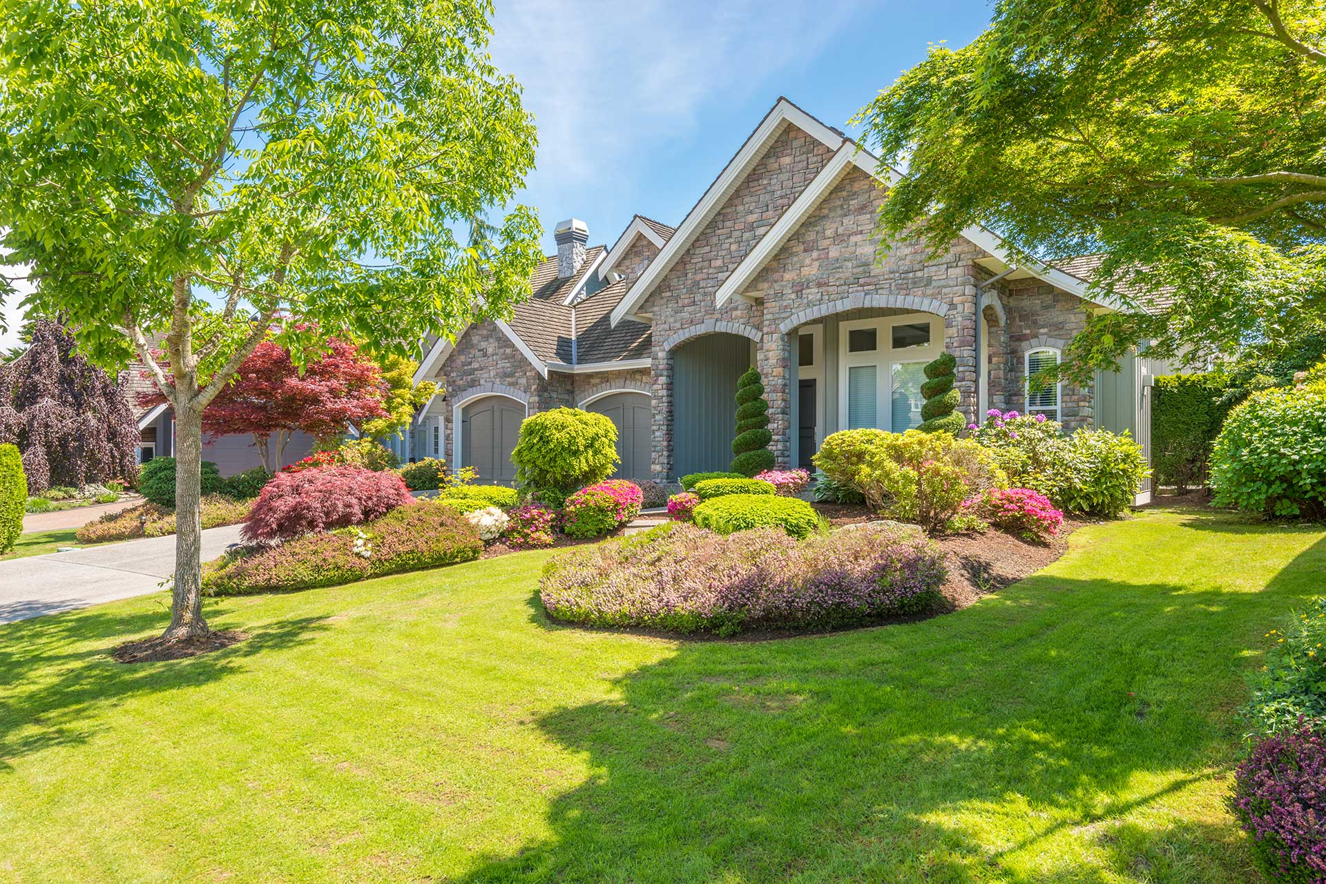 Beautiful suburban home with landscaped garden