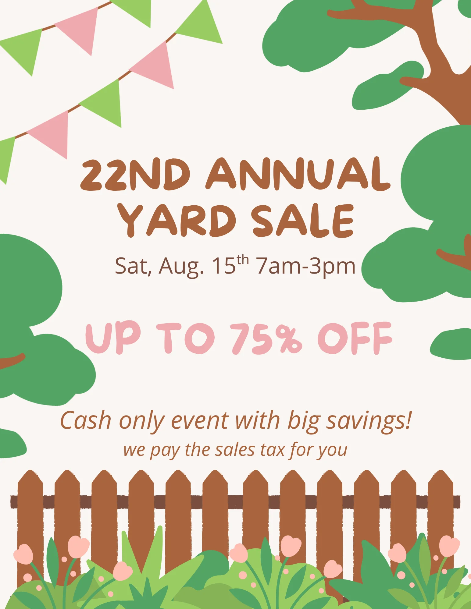 22nd Annual Yard Sale Flyer